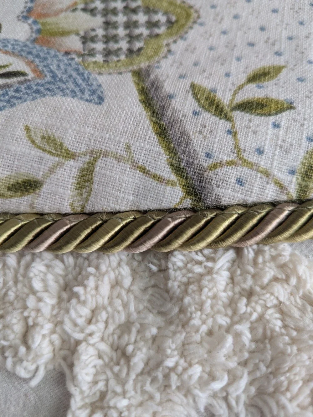 Vintage Garden Country Curtains Set Of Two Valances Jacobean Linen Blend Cottage